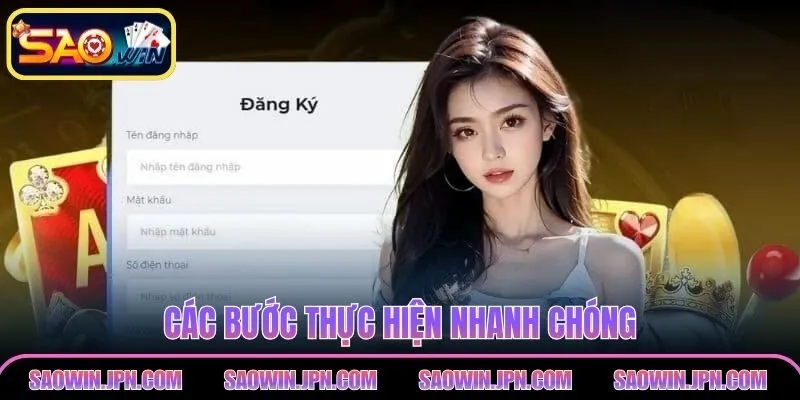 Đăng Ký SAOWIN – Thực Hiện Mở Tài Khoản Trong 3 Bước Các bước thực hiện nhanh chóng
