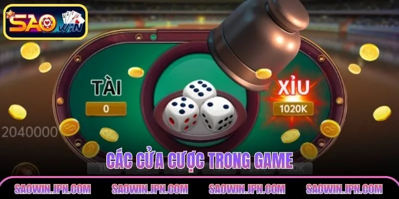 Tài Xỉu Đổi Thưởng SAOWIN - Trải Nghiệm Cược Số Hấp Dẫn Các cửa cược trong game